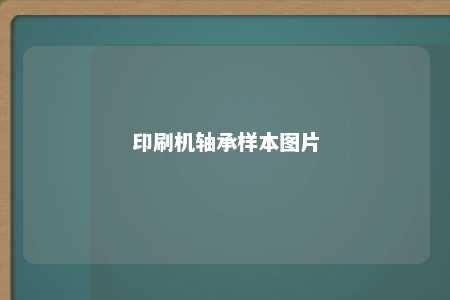 印刷机轴承样本图片 